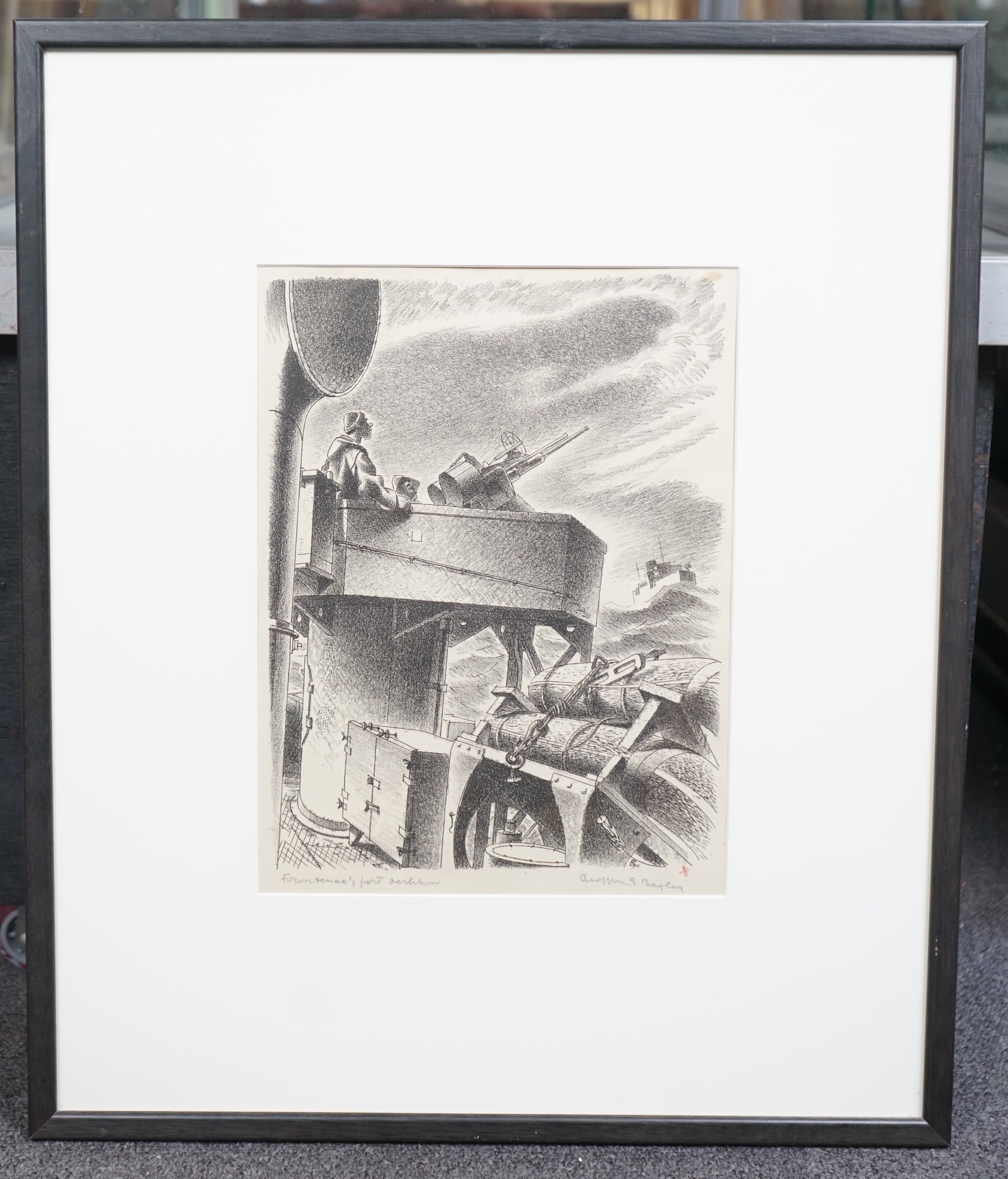 George Spink Bagley (1901-1992), lithograph, Frontenac's Port Oerlikon Canada, signed and numbered 2/6, 29 x 22cm